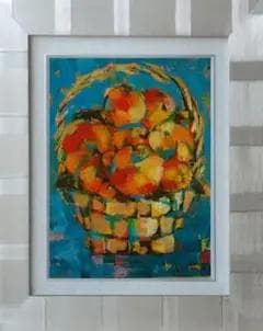 油絵 菅家令子 絵 絵画 インテリア uF6-051721 静物 果物