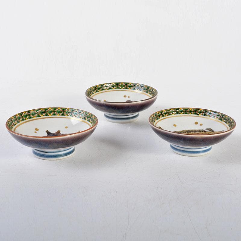 九谷焼 山田義明作 魚文 組盃 三客 共箱 M R4581 - メルカリ