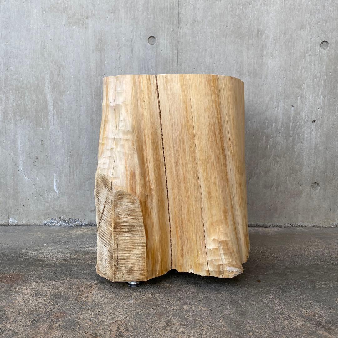 【ひのき切り株のサイドテーブル】丸太 椅子 スツール オブジェ インテリア 什器