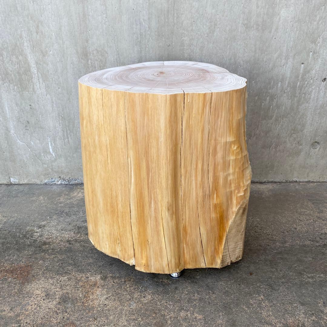 【ひのき切り株のサイドテーブル】丸太 椅子 スツール オブジェ インテリア 什器