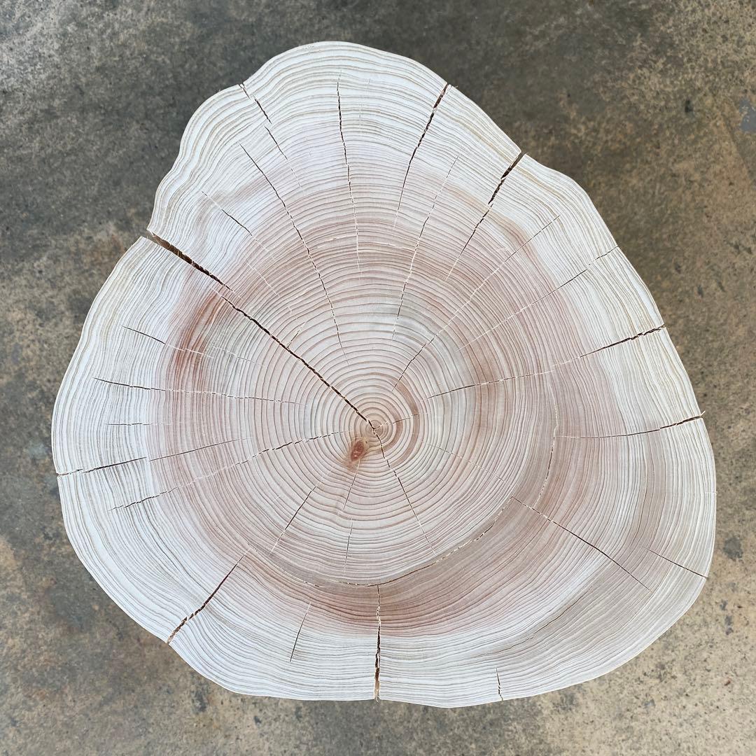 【ひのき切り株のサイドテーブル】丸太 椅子 スツール オブジェ インテリア 什器