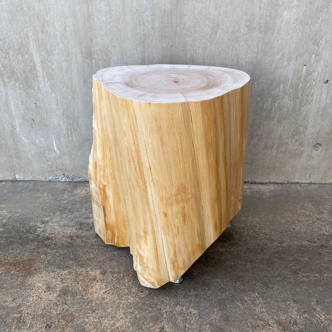 【ひのき切り株のサイドテーブル】丸太 椅子 スツール オブジェ インテリア 什器