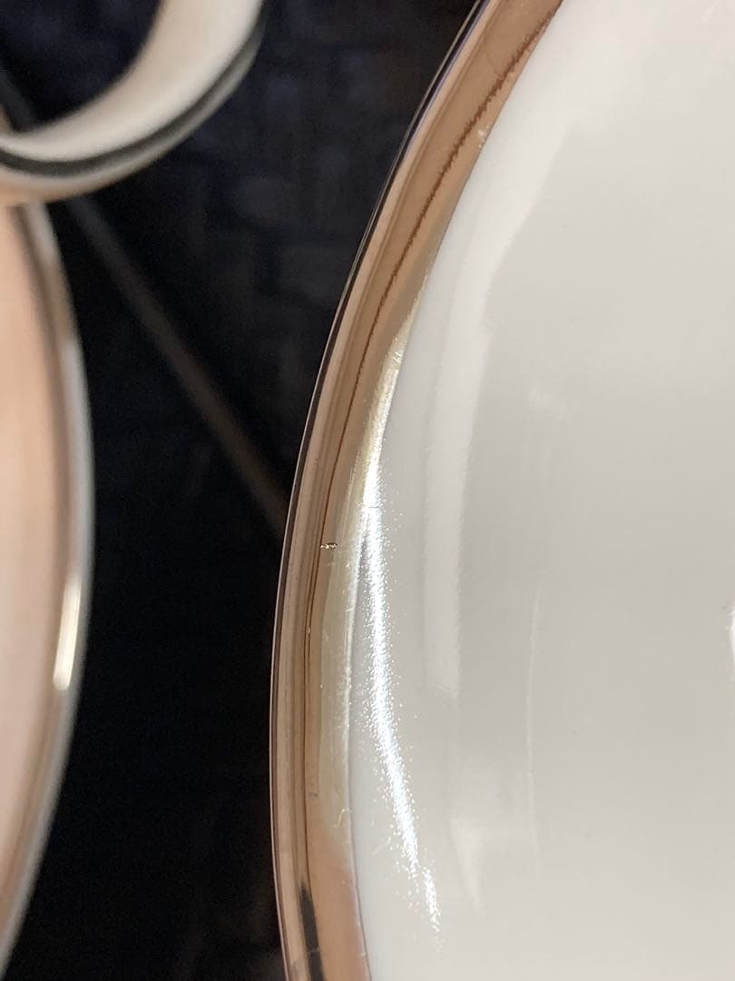 ウエッジウッド　黒壺　スープカップ 4個セット 白地 シルバーライン