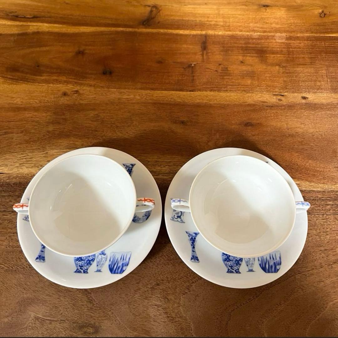 未使用⭐️廃盤⭐️深川製磁 ブルーチャイナ ペア スープカップ