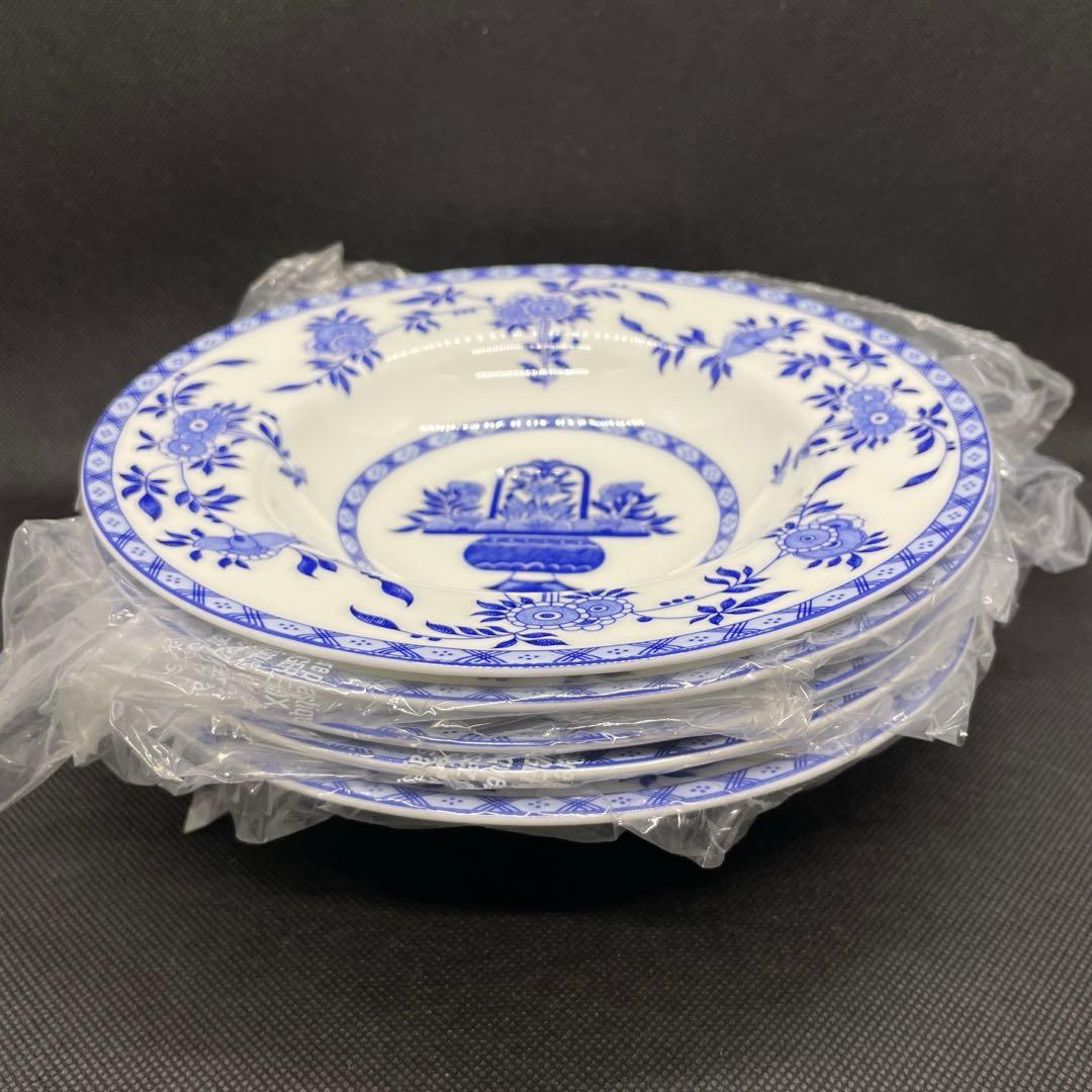 ミントン　ブルーデルフト　リムスーププレート　5枚セット