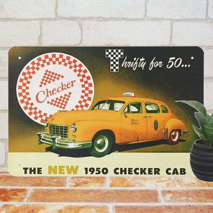 デザイン看板A4】ニューヨーク タクシー★ポスター絵ブリキ看板アメリカン雑貨