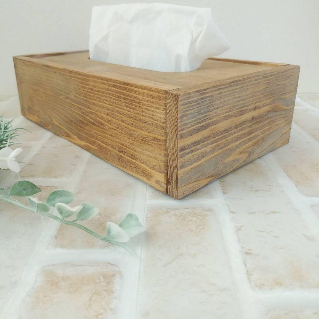 木製ボックスティッシュケース  ハンドメイド 試作品 004