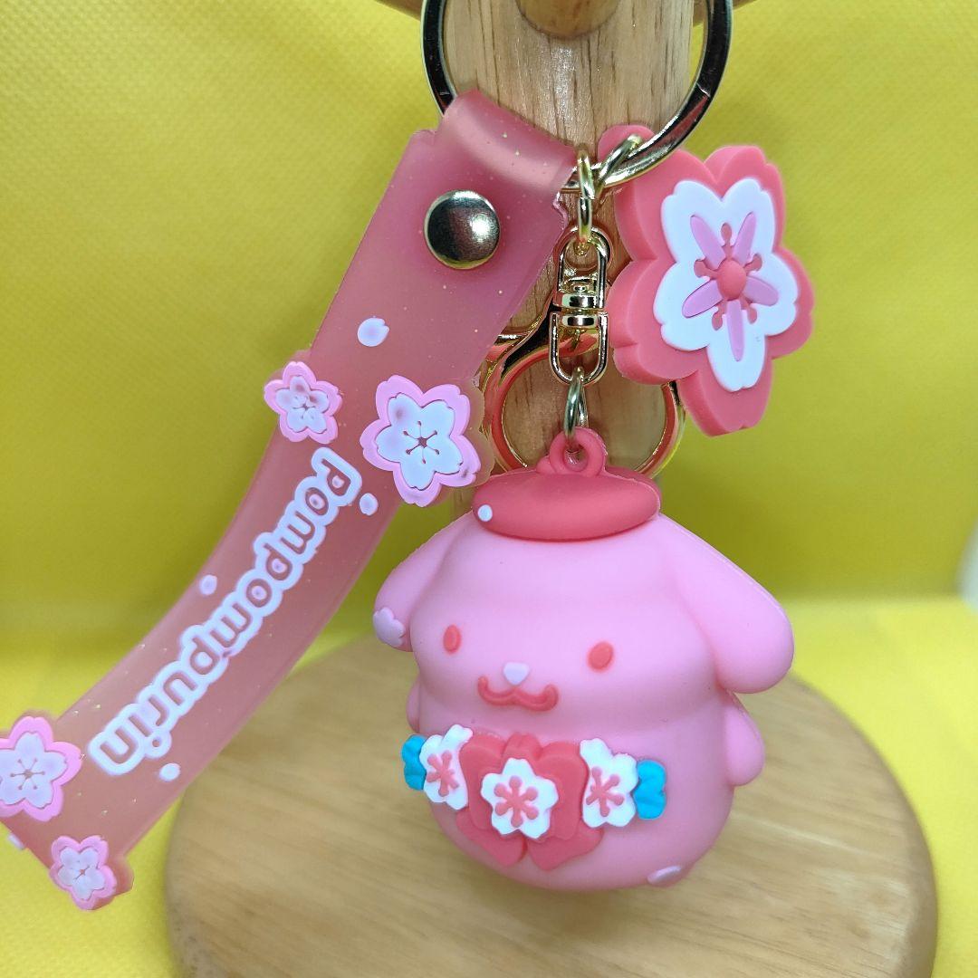 ポムポムプリン キーホルダー ピンク シリコン 約7cm - メルカリ