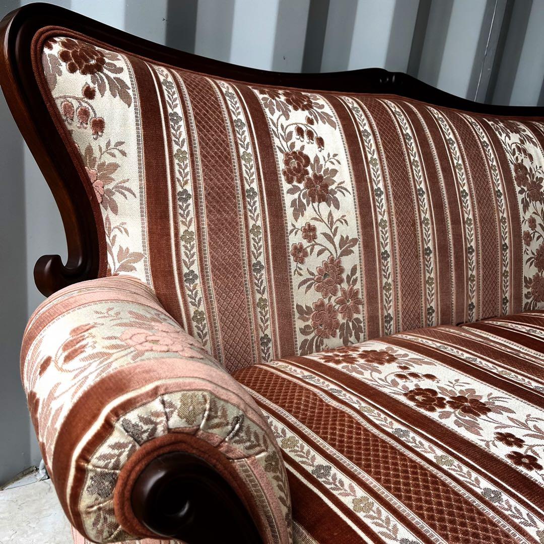 取付無料！マルニ マキシマム アンドリュー ロココ調 猫脚姫系花柄ピンクソファ✨