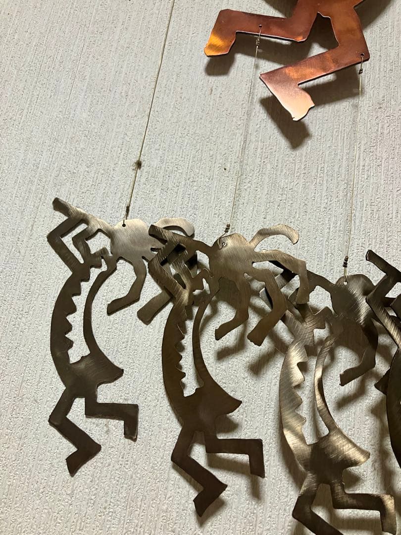 大きなココペリ　スチール　ウインドチャーム