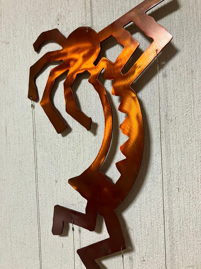 大きなココペリ　スチール　ウインドチャーム