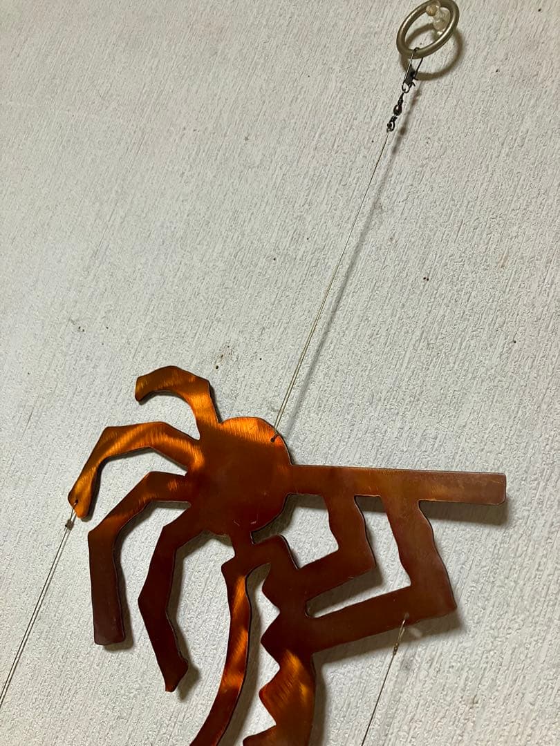 大きなココペリ　スチール　ウインドチャーム