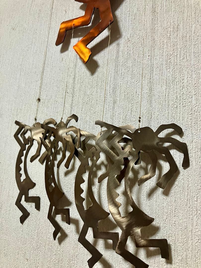 大きなココペリ　スチール　ウインドチャーム