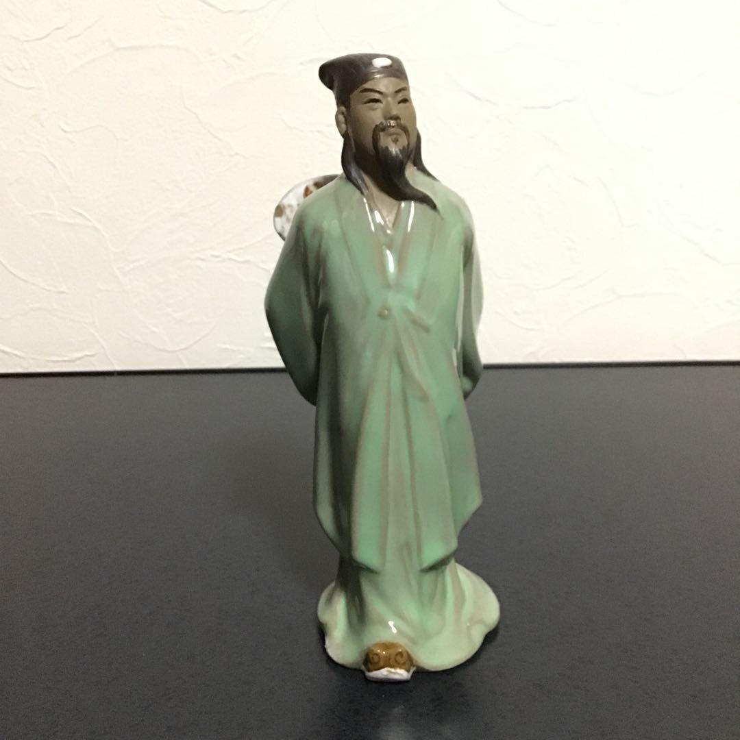 【三国志】諸葛孔明 陶器 置物 ２体セット 諸葛亮 諸葛亮 孔明 人形