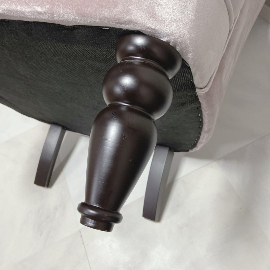 キノ　kino チェスターフィールドソファー　アームチェア ピンク 1人掛け