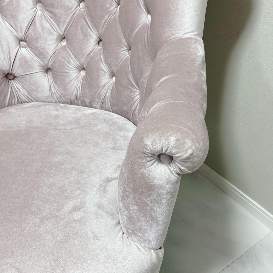 キノ　kino チェスターフィールドソファー　アームチェア ピンク 1人掛け