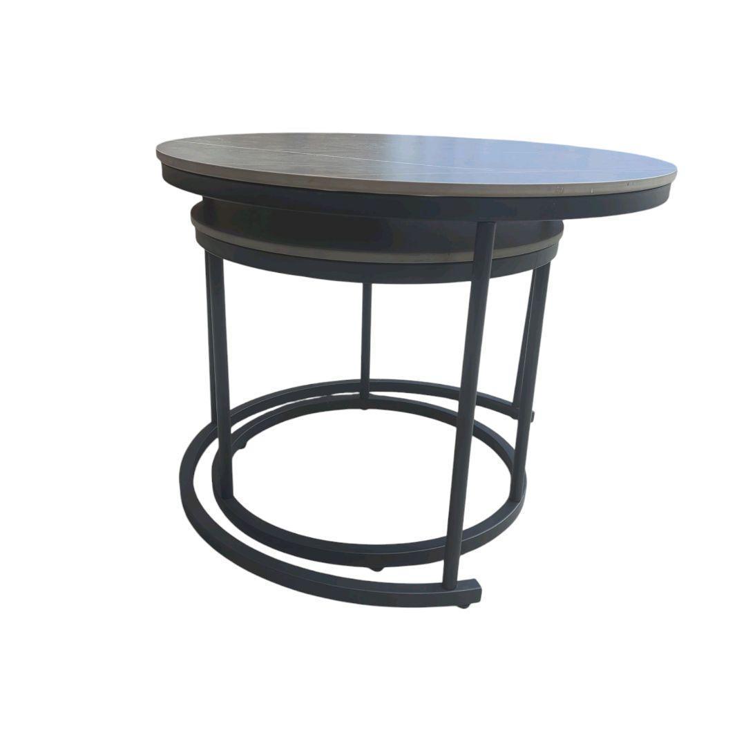 【美品】ネストテーブル　ローテーブル　コーヒーテーブル　大小セット　大理石風