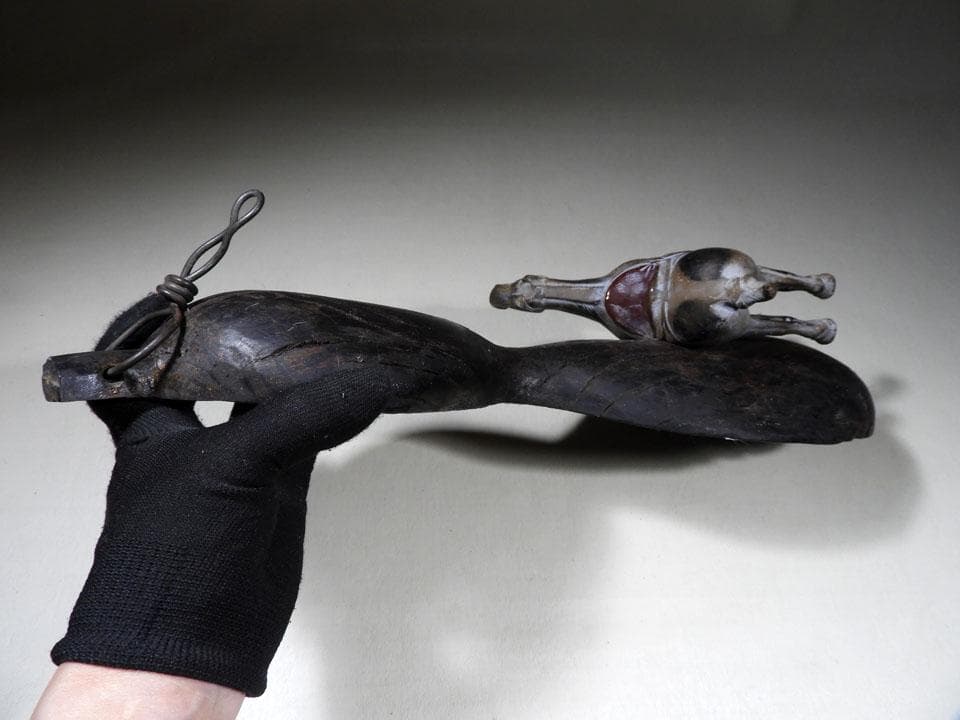 ●来年の干支 午 馬 瓢箪から駒 縁起物 古木の瓢箪 陶器の馬 壁掛け 縦47㎝