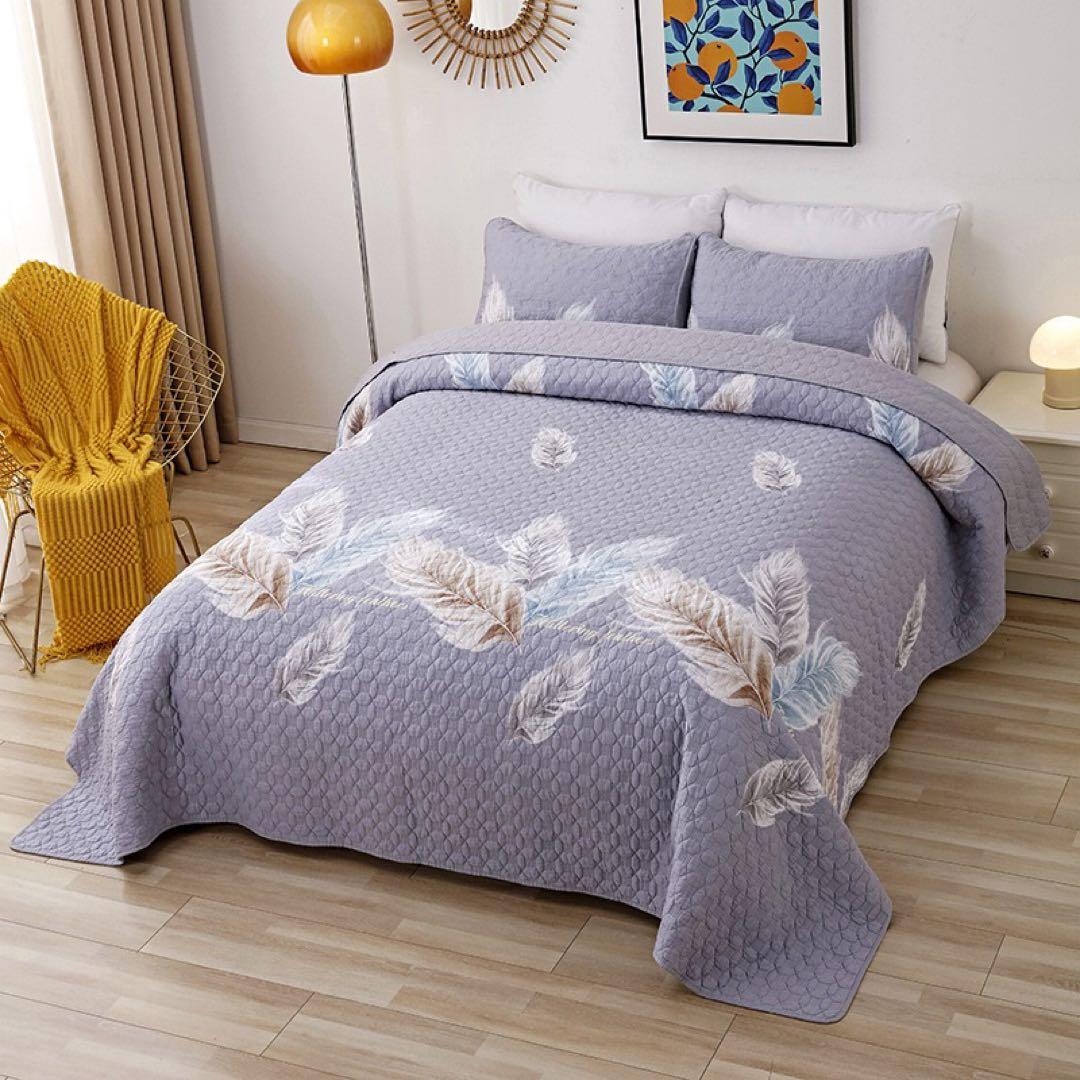 キルトベッドカバー3点セット綿マルチカバー キルティング 229