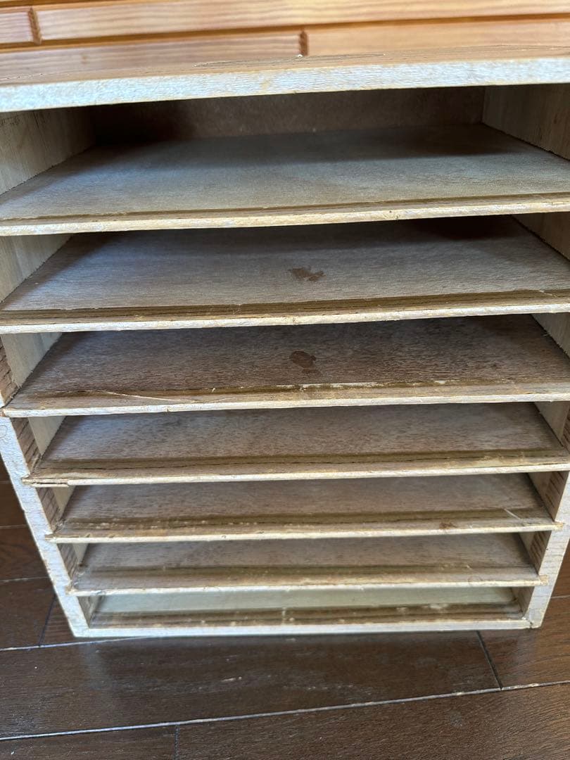 フランスアンティーク 昔の手芸屋さんのディスプレイ棚スプールキャビネット