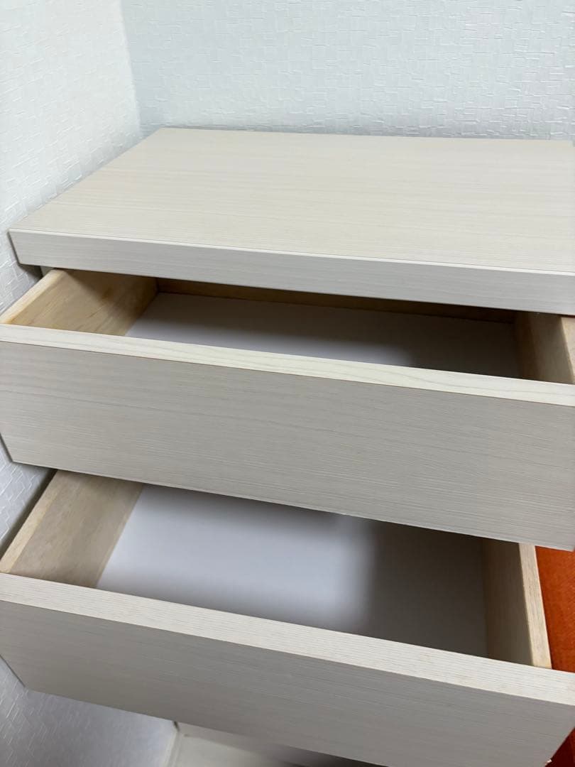 ホワイト 5段チェスト 木製引き出し