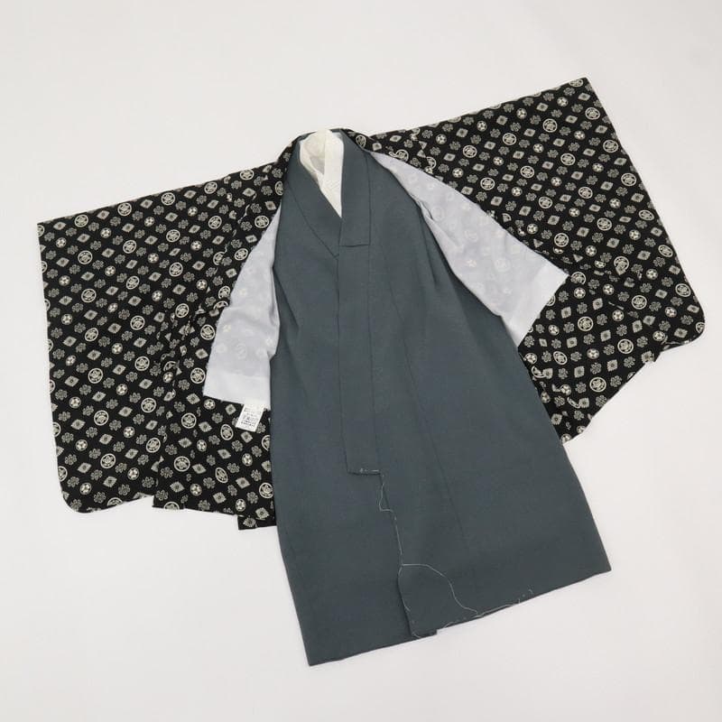 aloha【七五三】羽織袴小物＊5歳男児 縞 黒 グレー 着物 9RH13