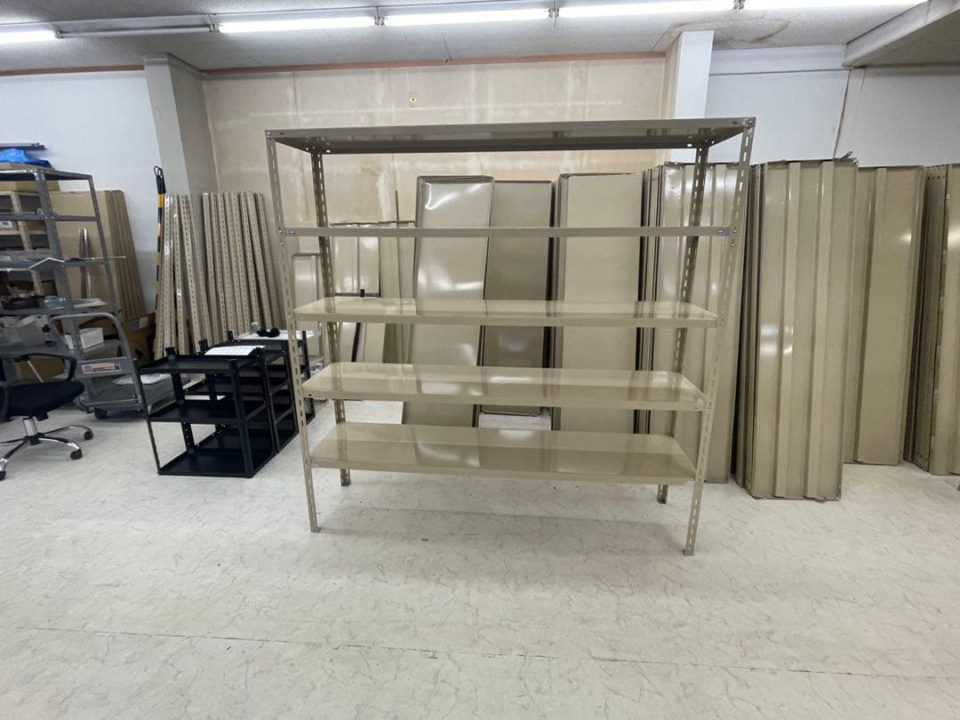 スチールラック 180×45×180cm 5段 ベージュ 10台分 引き取り限定