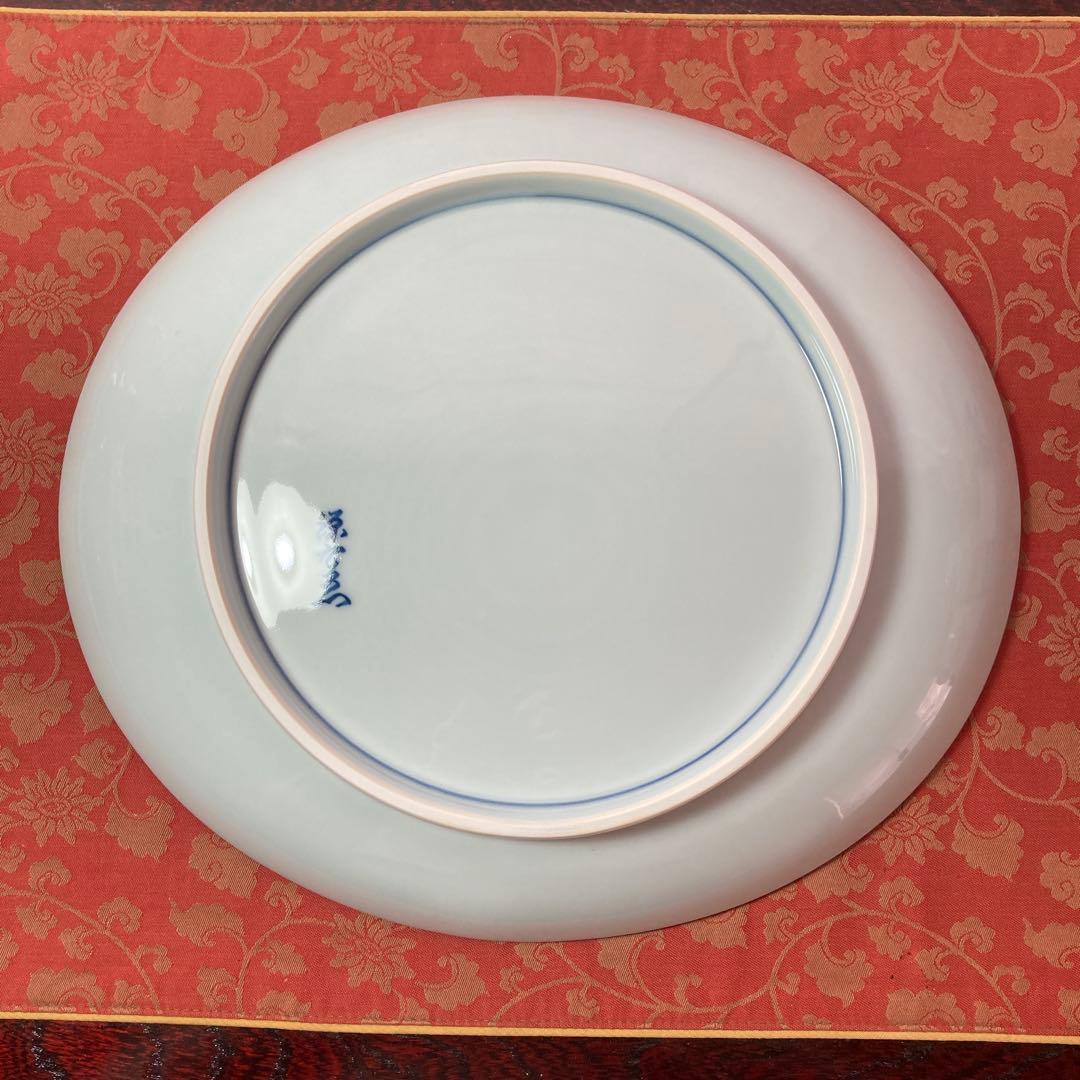 源右衛門　染付四海波 大皿　楕円形