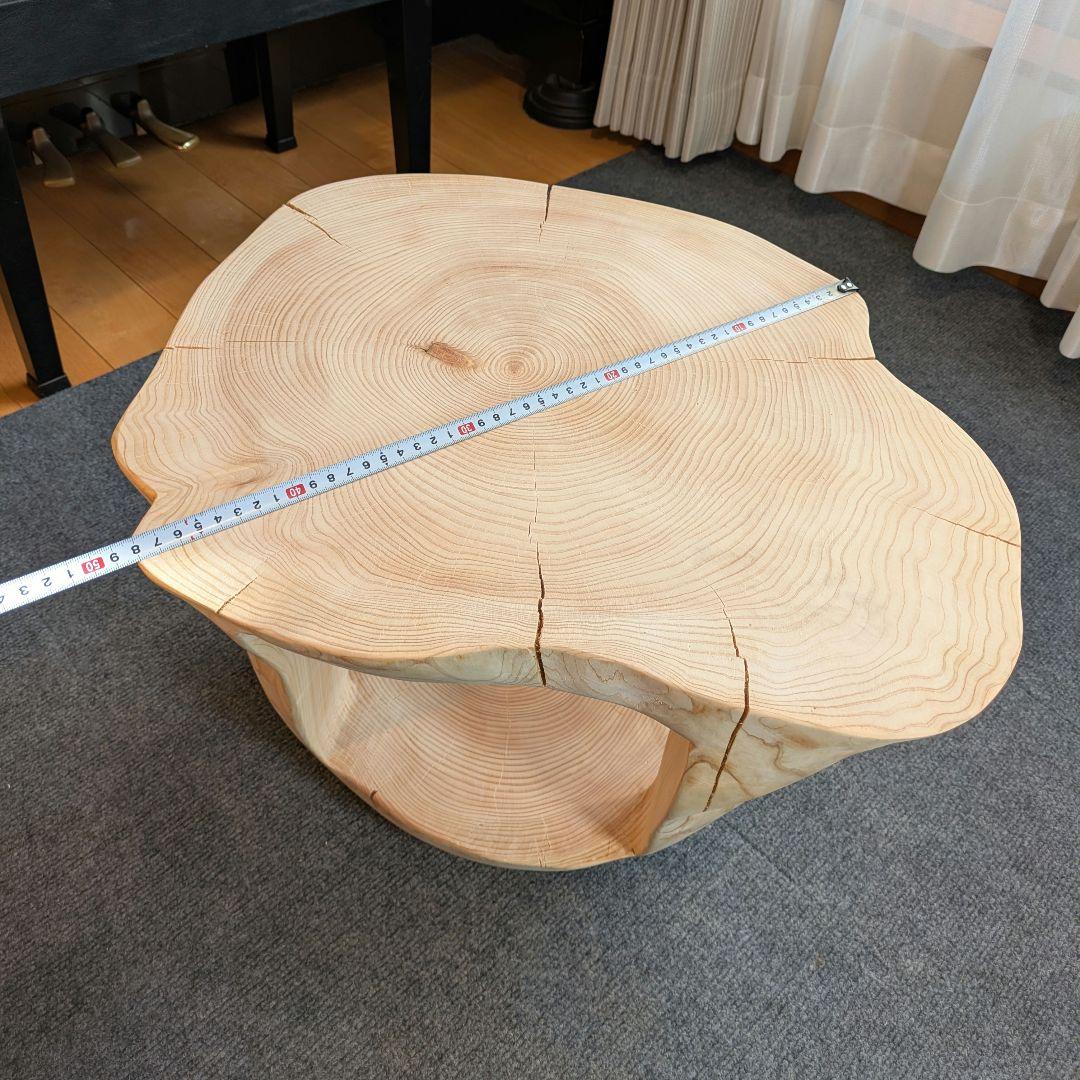 檜　大型　切り株　丸太　刳り抜き　椅子 スツール　高さ約38.5㎝