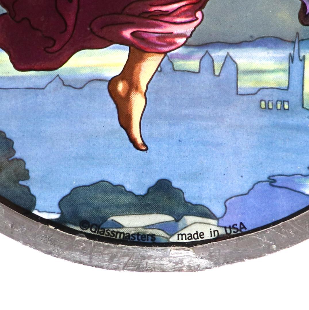 ヴィルヘルム・フォン・カウルバッハ ヴィンテージ ステンドグラス 羽のついた天使