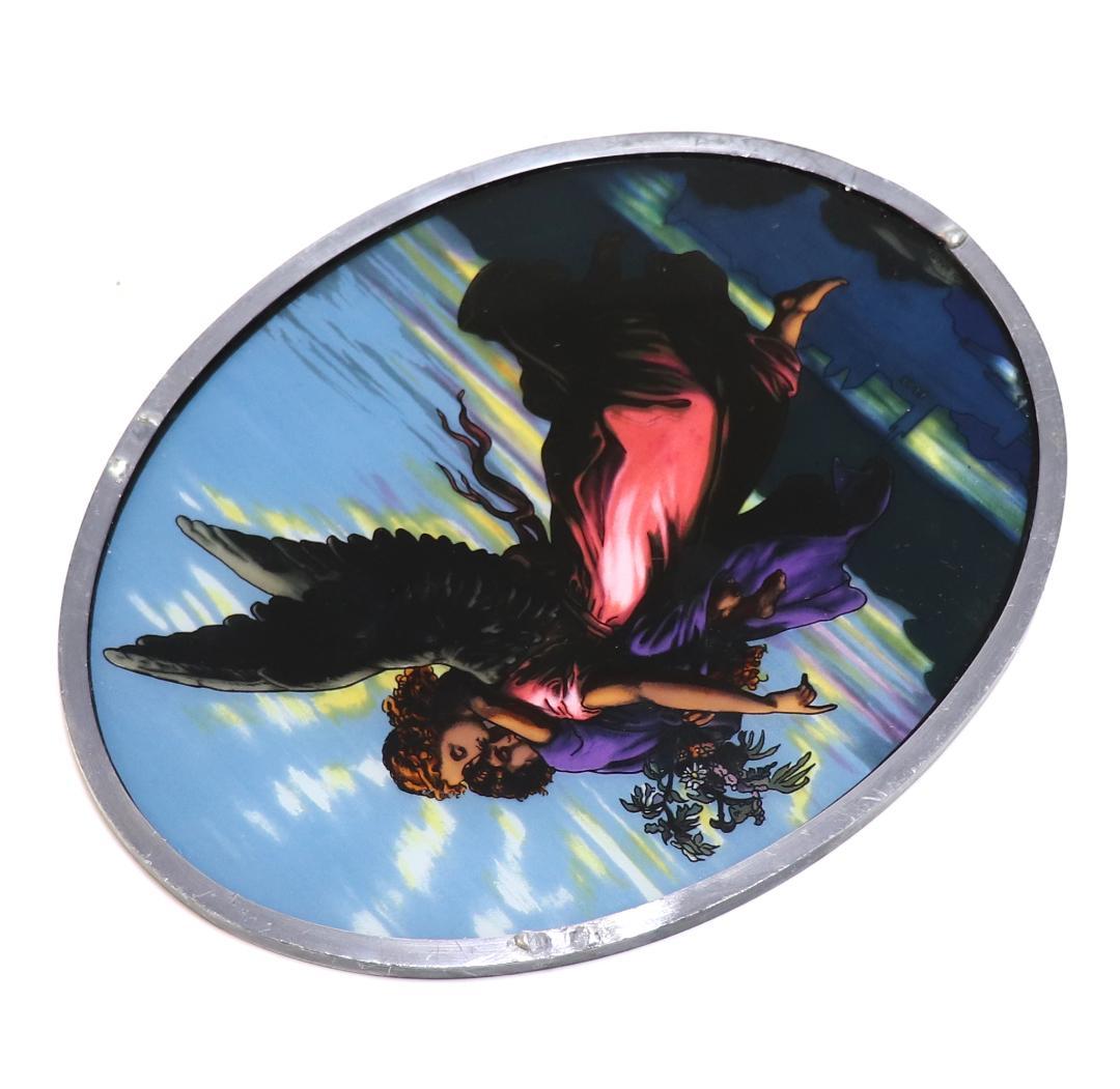 ヴィルヘルム・フォン・カウルバッハ ヴィンテージ ステンドグラス 羽のついた天使