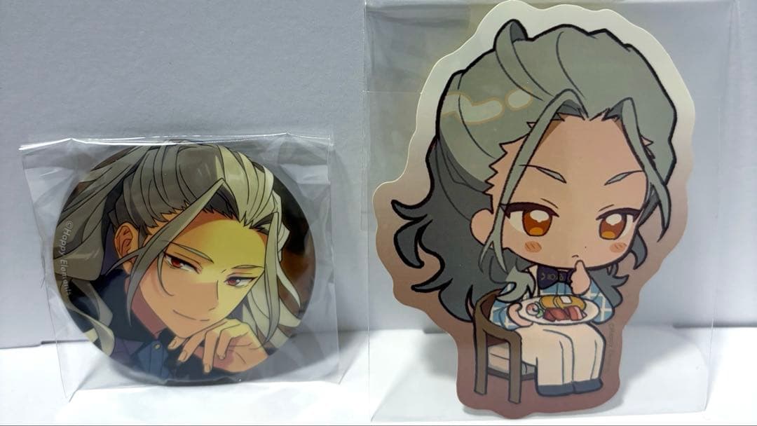 未使用】あんスタ 缶バッジ アニメイトカフェ ステッカー 2点セット 乱