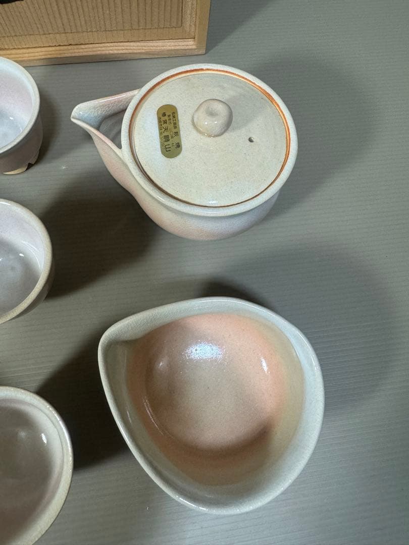 2292 萩焼 茶器セット 宝瓶1客 湯冷し1客 湯呑6客 未使用 - メルカリ