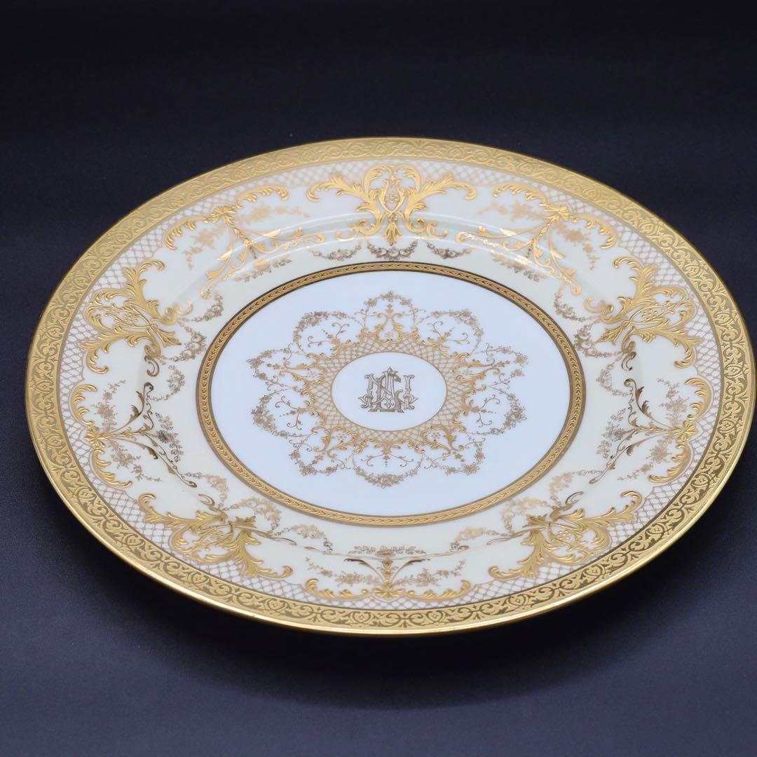 ウィリアムゲラン リモージュ ゴールド 金盛 金彩 27.3cm 飾り皿