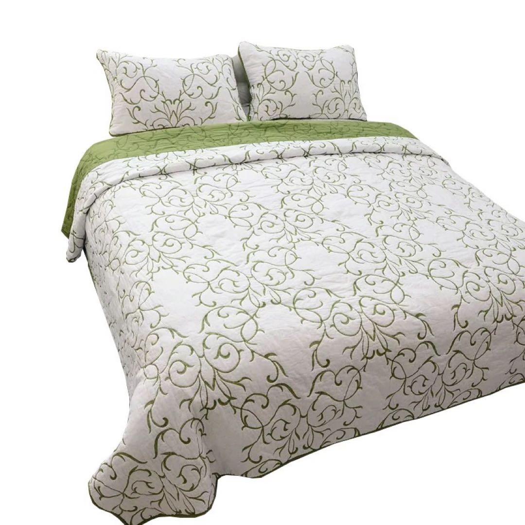 キルトベッドカバー3点セット綿マルチカバー キルティング MTL