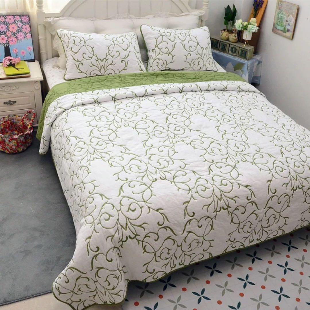 キルトベッドカバー3点セット綿マルチカバー キルティング MTL