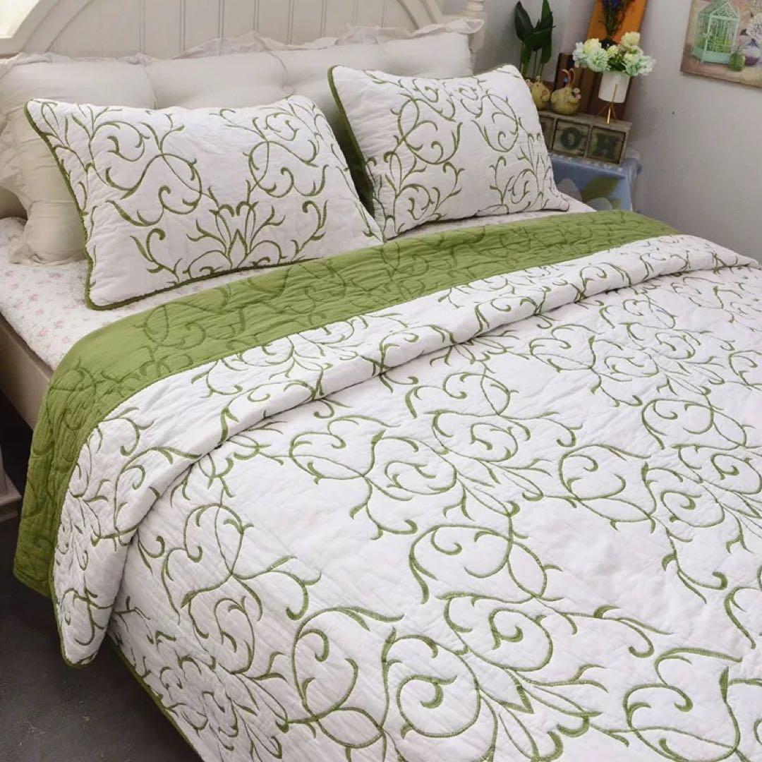 キルトベッドカバー3点セット綿マルチカバー キルティング MTL