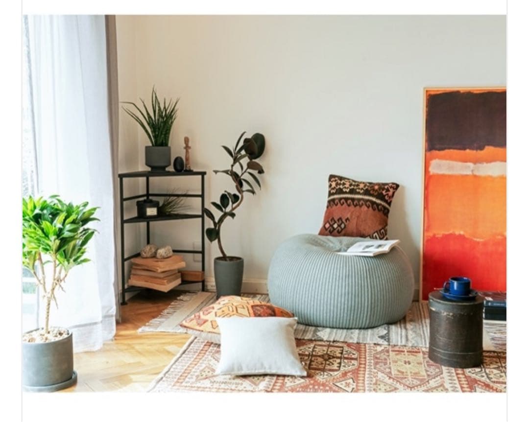 IDEE プーフ クッション カバー付き　無印 MUJI Lサイズ　グレー