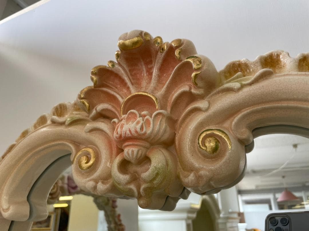 ロココ　ミラー　鏡　ロココ　プリンセス　コンソール付き　ヨーロピアン　壁掛け　台