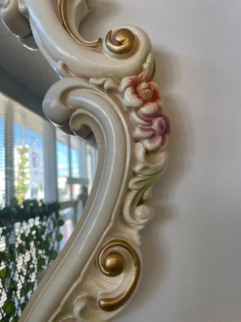 ロココ　ミラー　鏡　ロココ　プリンセス　コンソール付き　ヨーロピアン　壁掛け　台