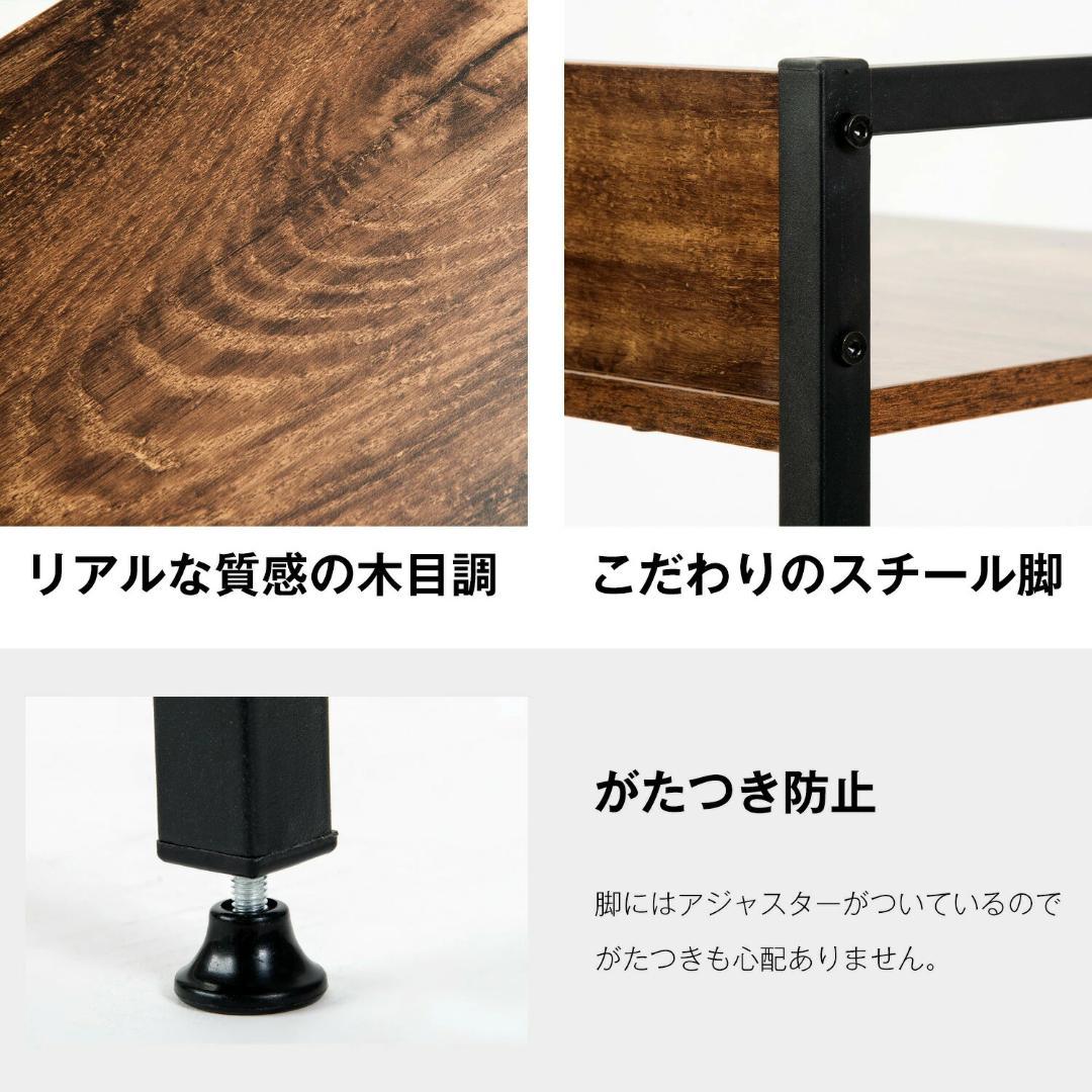 超人気！【ホワイト】木製 パソコンデスク 引き出し付き　3段シェルフ付