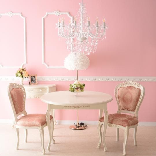 【LED付・簡単取付】12灯プリンセスホワイトシャンデリア