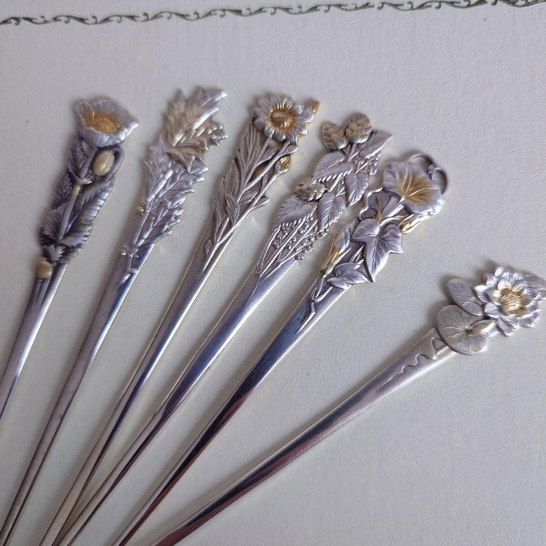 銀製　純銀　シルバー950 銀座WAKO 和光　菓子楊枝　6本組　38.2g