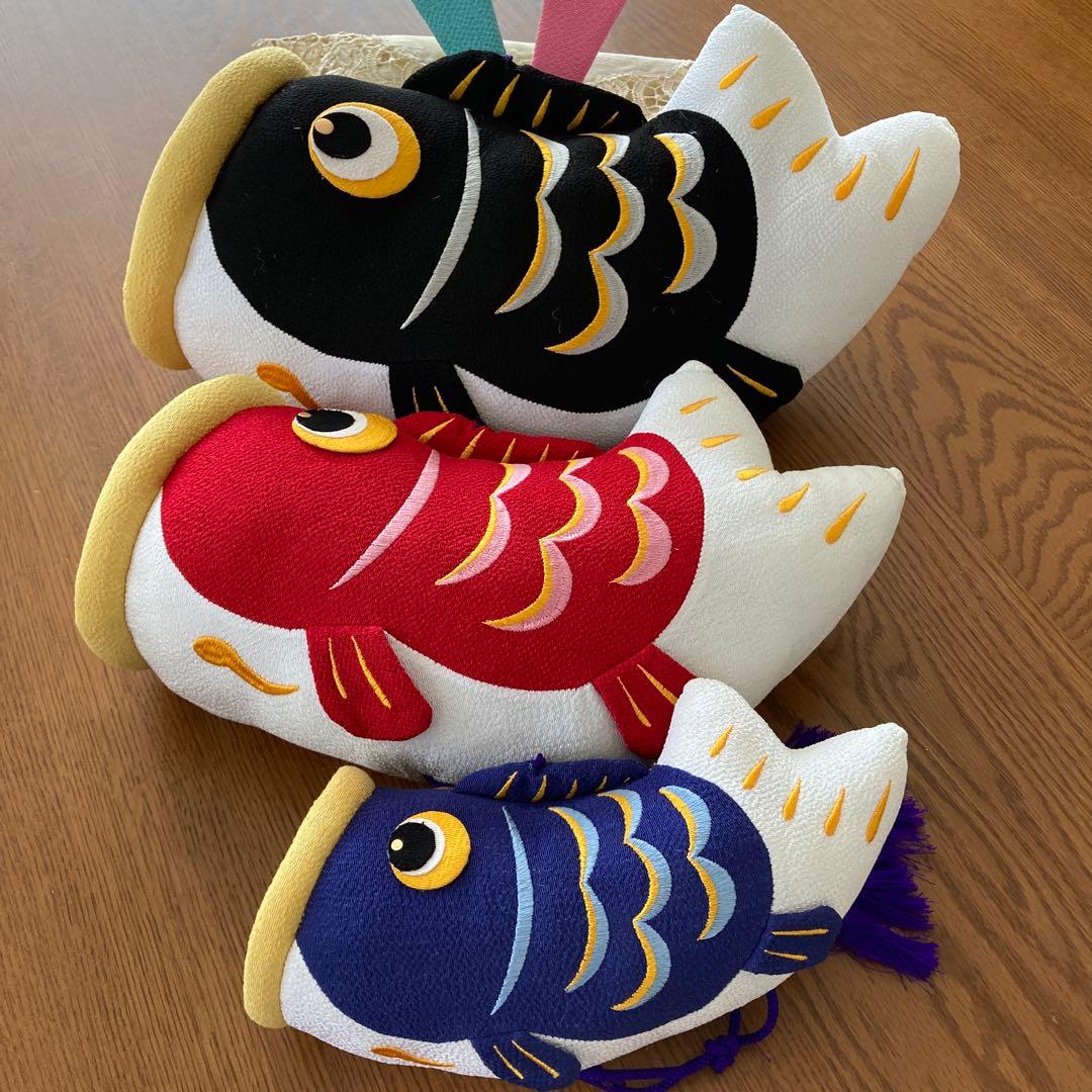 【新品未使用品】吊りふわふわ　　　こいのぼり　ちりめん　　和ぐるみ　京都　龍虎堂