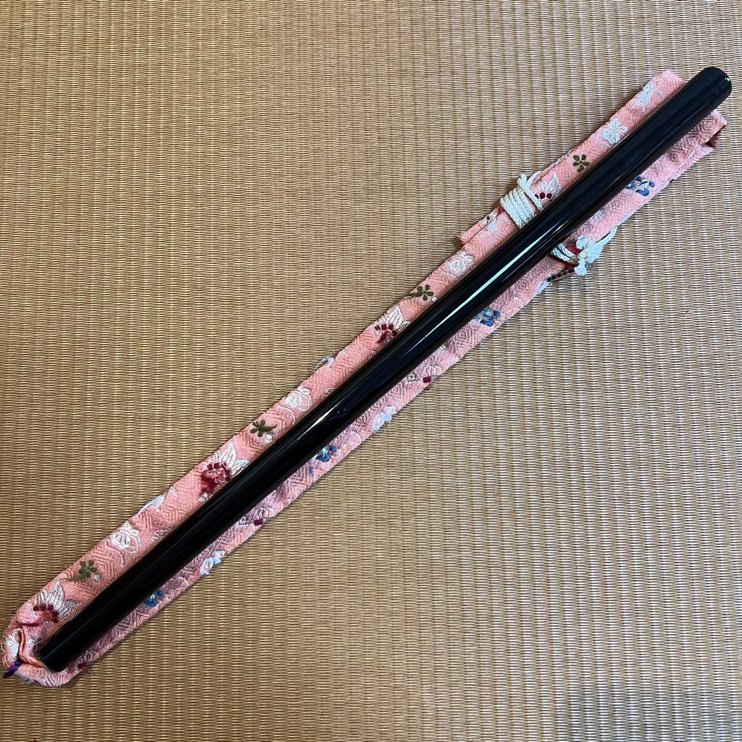 篠笛丸山 6本調子 唄用 黒漆塗 専用笛袋付