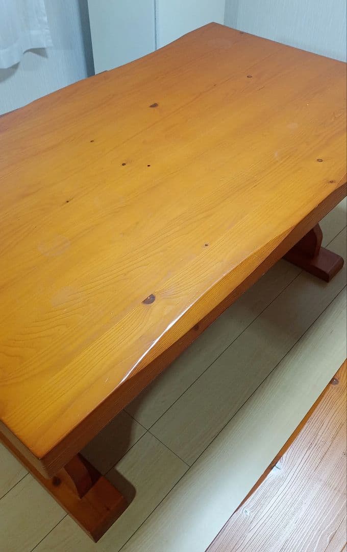 ディノス購入 カントリー調 天然木ダイニングテーブル＆ベンチセット