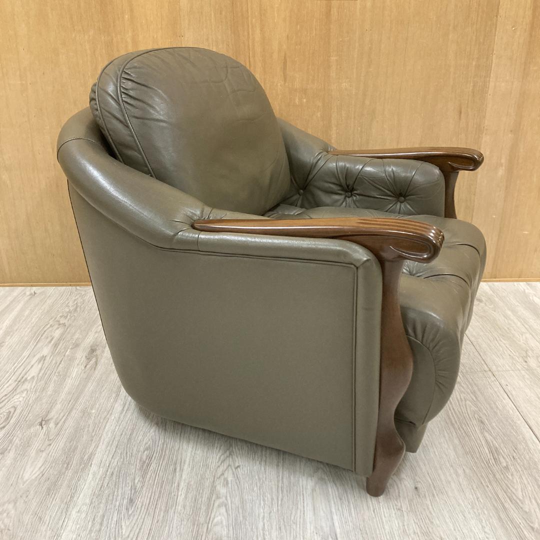 【マルニ】ベルサイユ　本革　アームチェア 1人掛けソファ　シングルソファ　A