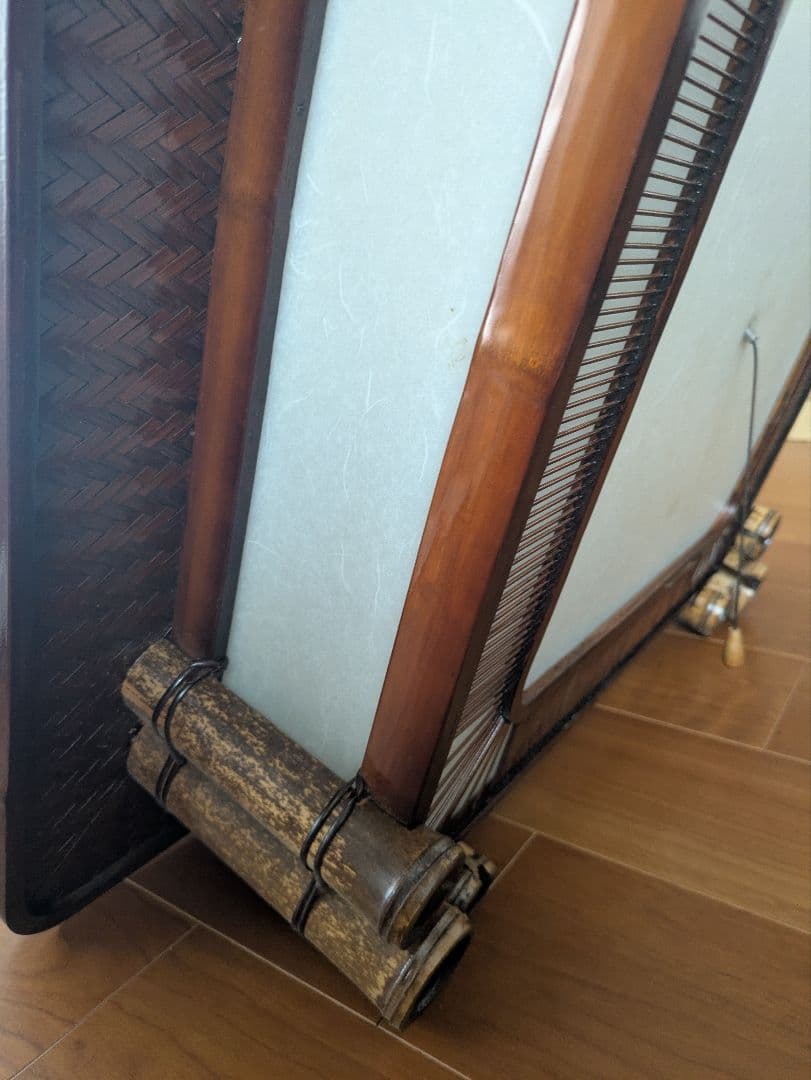 【昭和レトロ】竹製吊り下げ式照明器具　蛍光灯