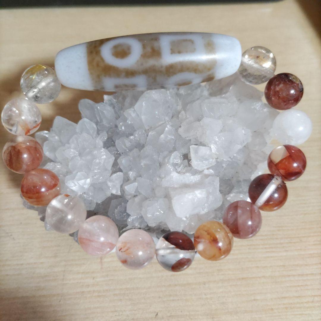 日月星天珠とライモナイトクォーツとルチルクォーツ