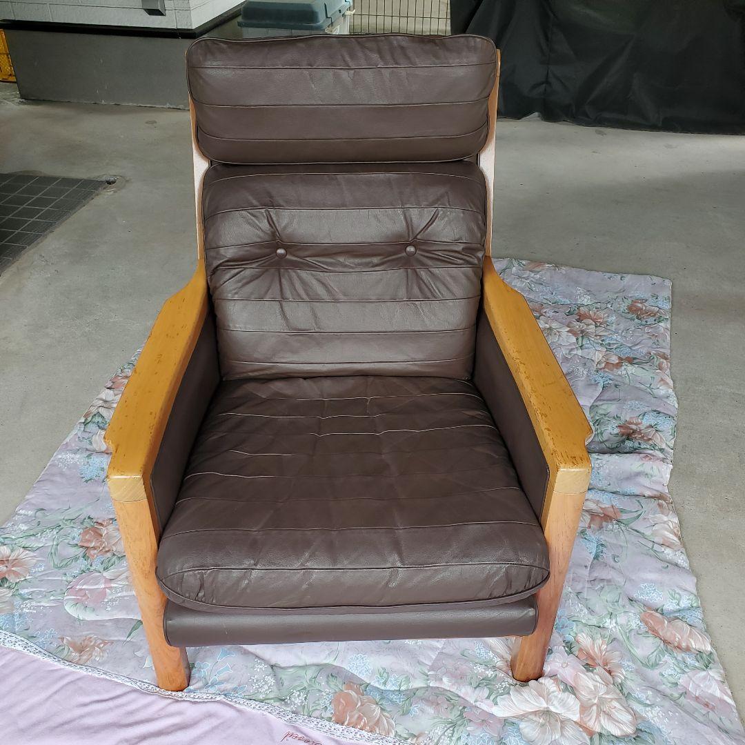 ①◆maruni マルニ木工 レマン 本革 一人掛けソファ イージーチェア
